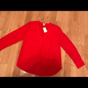 Jcrew Red silk blouse